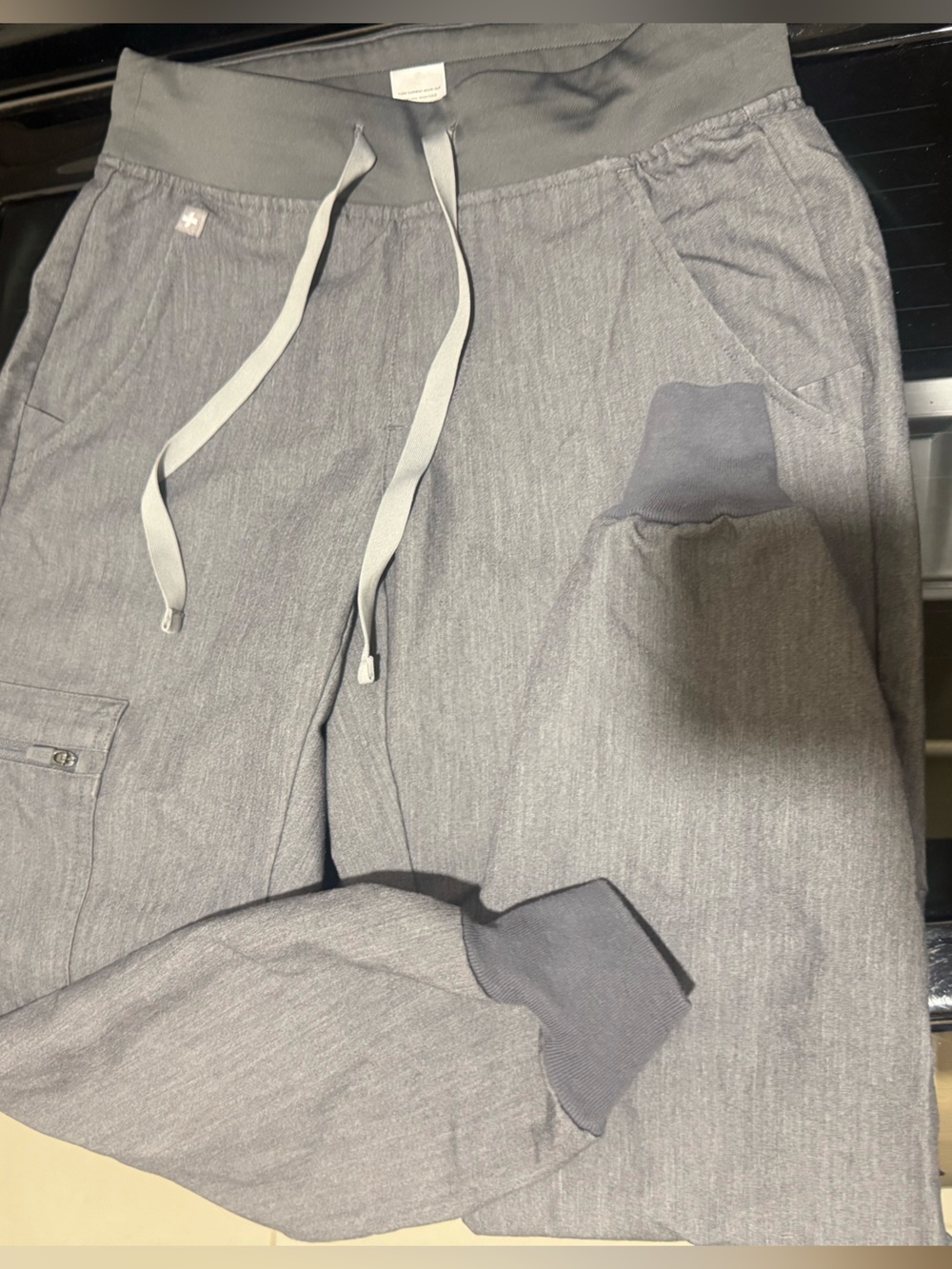 Figs Woman  Gray Drawstring Jogger Pants -scrub Comfortable Wear